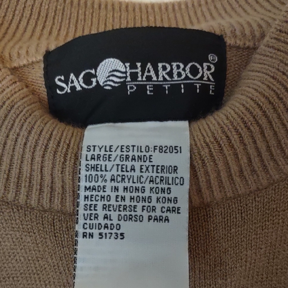 Sag Harbor Soft And Stretchy Tan Knit Top Large - Picture 2 of 4